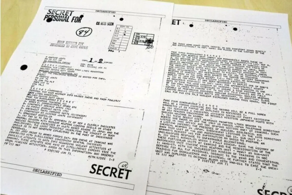 Other declassified diplomatic records have shown that units of the US Air Force held mock hydrogen bomb drills in Okinawa.
