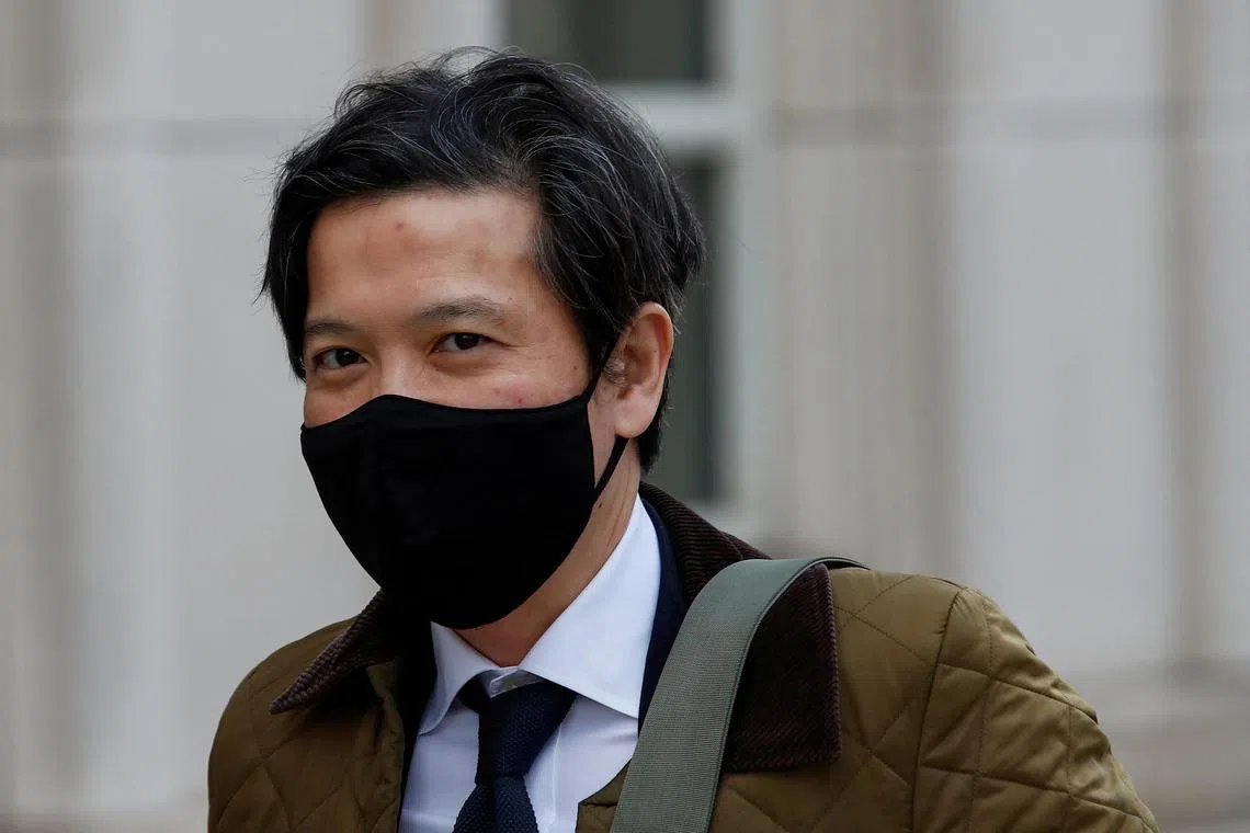 FILE PHOTO: Ex-Goldman Sachs banker Roger Ng arrives for his criminal trial, at the United States Courthouse in Brooklyn, New York, U.S. February 22, 2022. REUTERS/Eduardo Munoz/File Photo