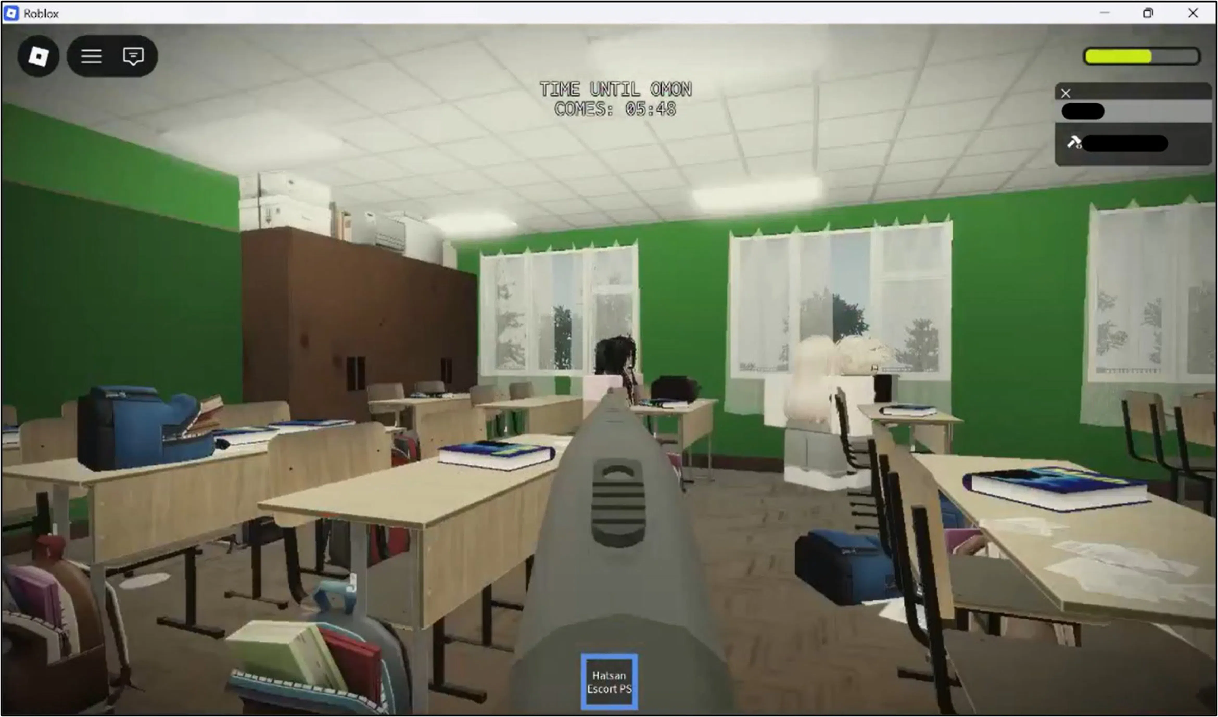 A screengrab of the 14-year-old boy’s first-person shooter gameplay on Roblox.