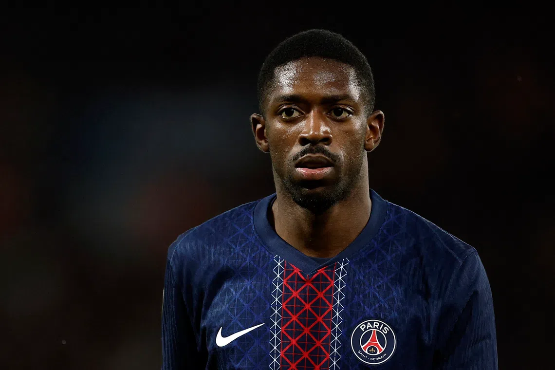Soccer Football - Ligue 1 - Paris St Germain v Stade Rennes - Parc des Princes, Paris, France - December 6, 2025 Paris St Germain's Ousmane Dembele REUTERS/Benoit Tessier