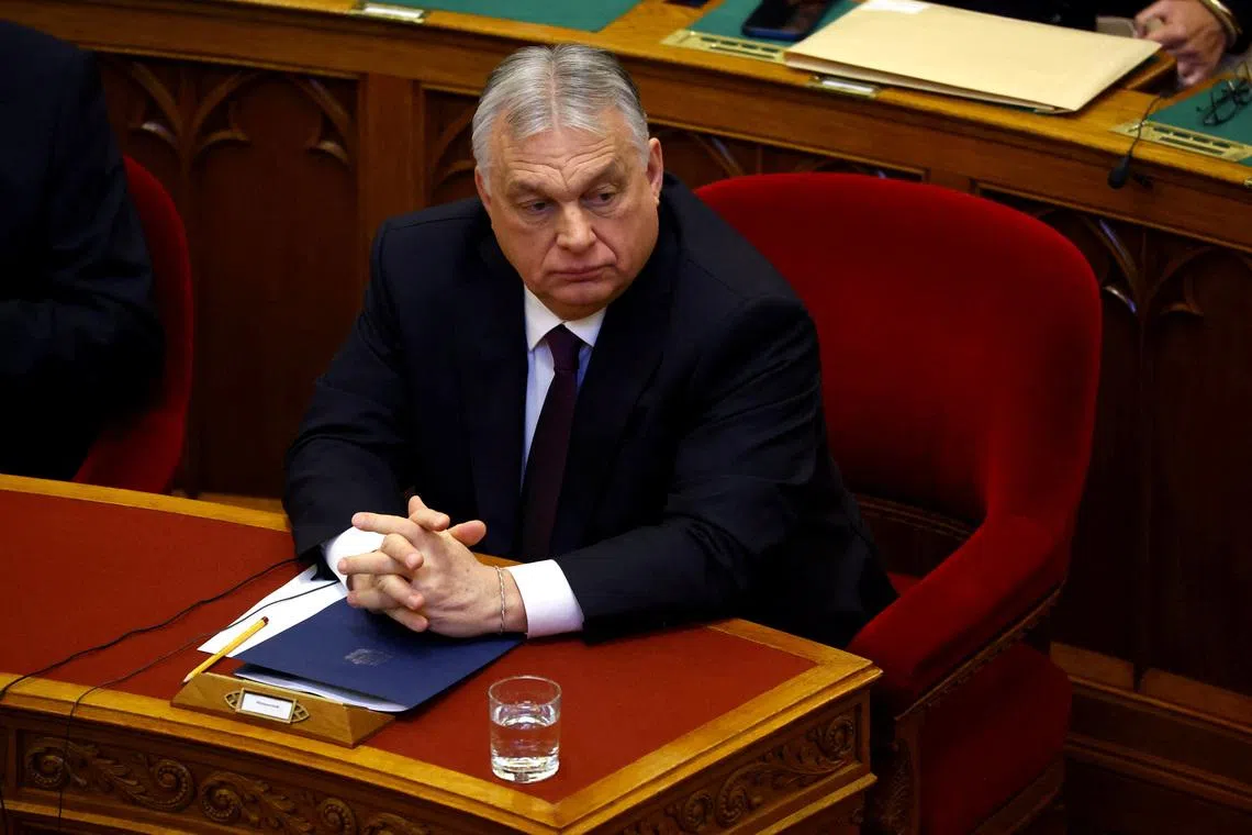 Hungarian Prime Minister Viktor Orban attends the spring session of parliament in Budapest, Hungary, February 23, 2026. REUTERS/Bernadett Szabo