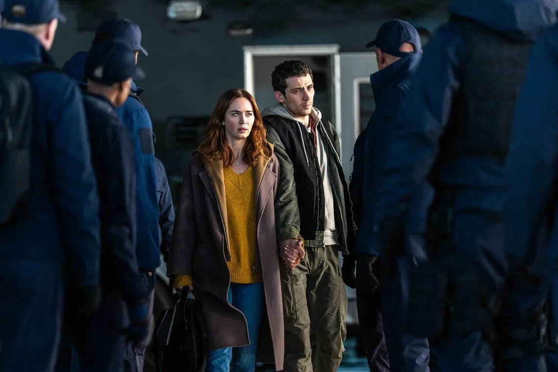 Emily Blunt and Josh O’Connor in Disclosure Day.