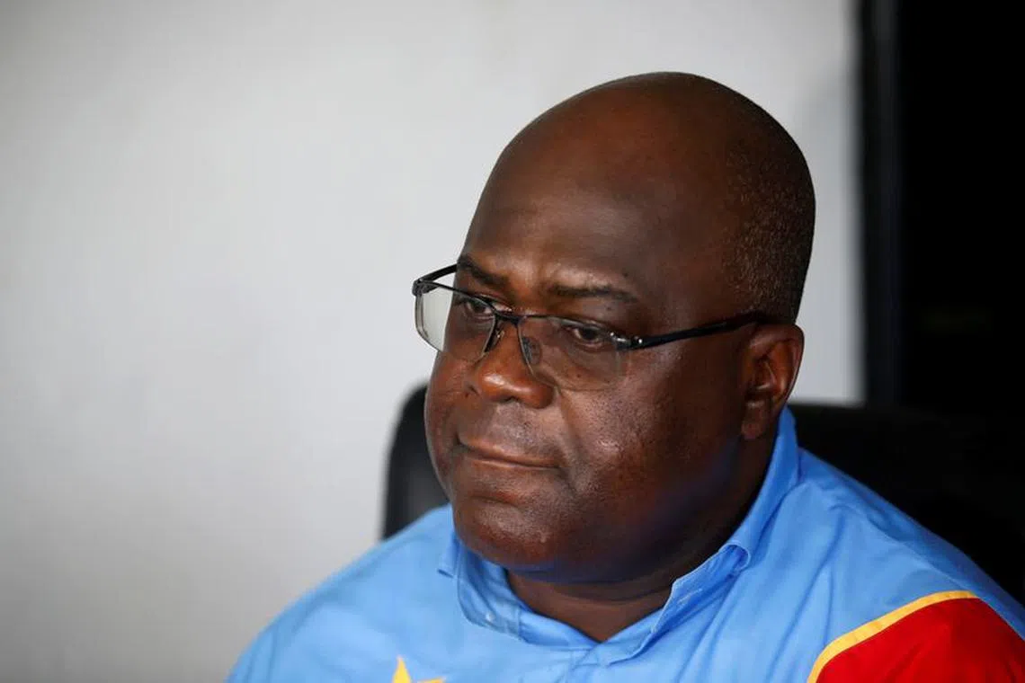 FILE PHOTO: Felix Tshisekedi, leader of Congolese main opposition party the Union for Democracy and Social Progress (UDPS) and Presidential candidate, speaks to Reuters during an interview after an election event in Kinshasa, Democratic Republic of Congo, December 21, 2018.  REUTERS/Baz Ratner/File Photo