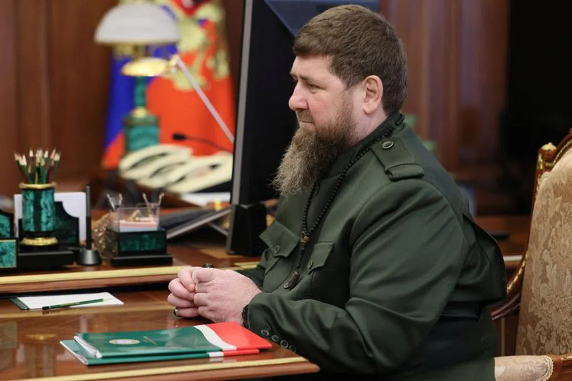 File photo: Chechen leader Ramzan Kadyrov attends a meeting with Russian President Vladimir Putin in Moscow, Russia, September 28, 2023. Sputnik/Mikhail Metzel/Pool via REUTERS/File photo