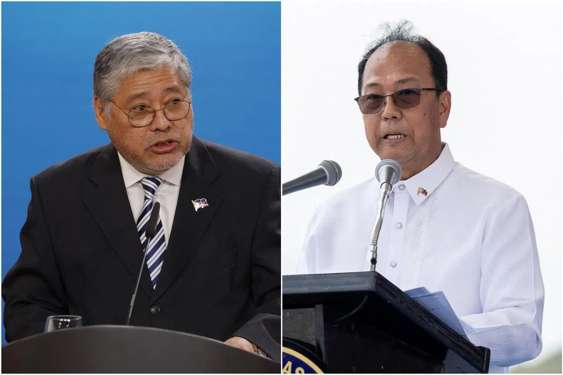 Philippine Foreign Affairs Secretary Enrique Manalo (left) and defence chief Carlito Galvez will be in Washington on Tuesday. 
