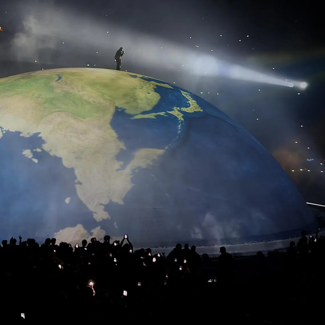 US rapper Kanye West performing in Arnhem, in the Netherlands, on June 6.