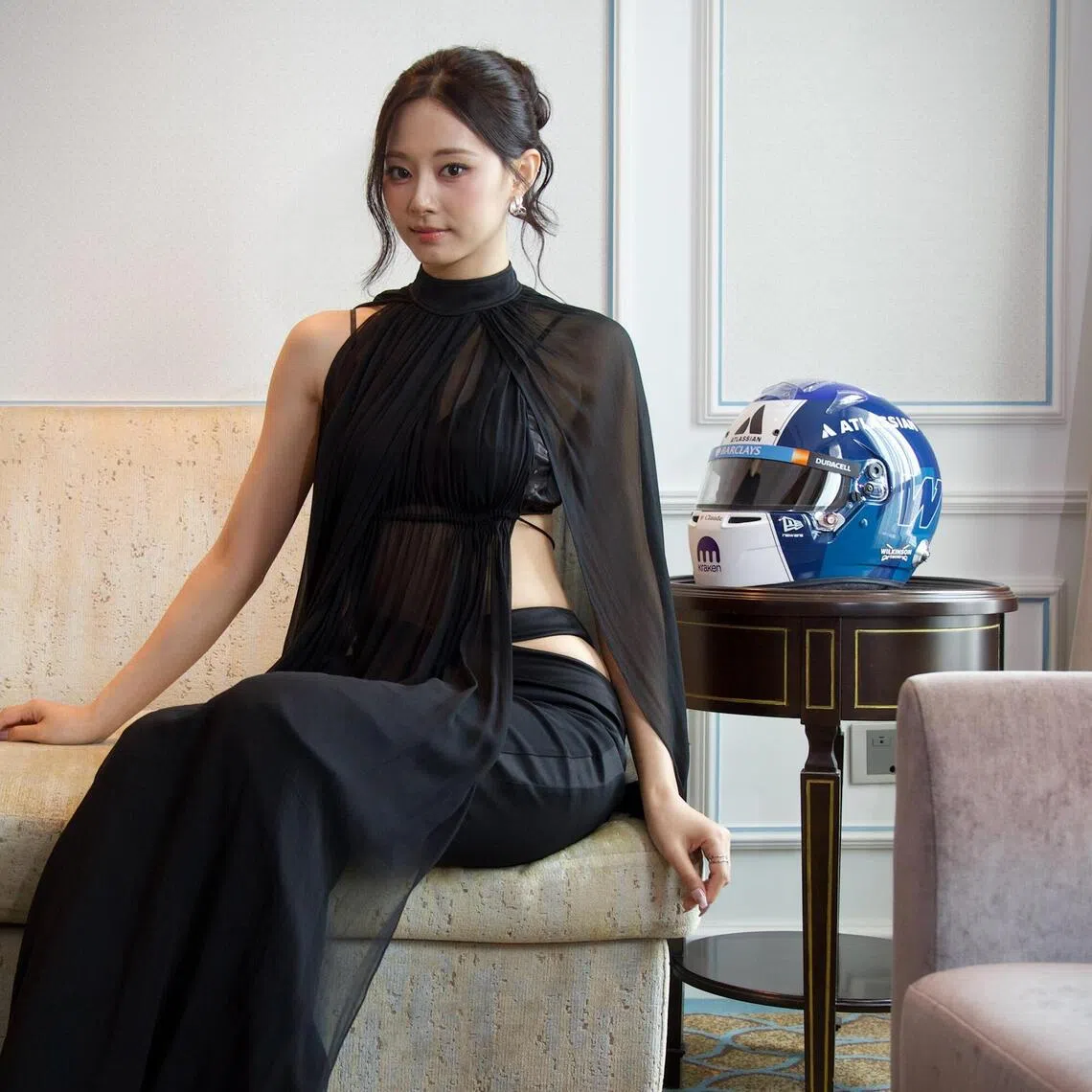 Tzuyu of K-pop girl group Twice is recording a solo song and music video for a collaboration between Atlassian Williams F1 Team and Japanese anime series Dan Da Dan.