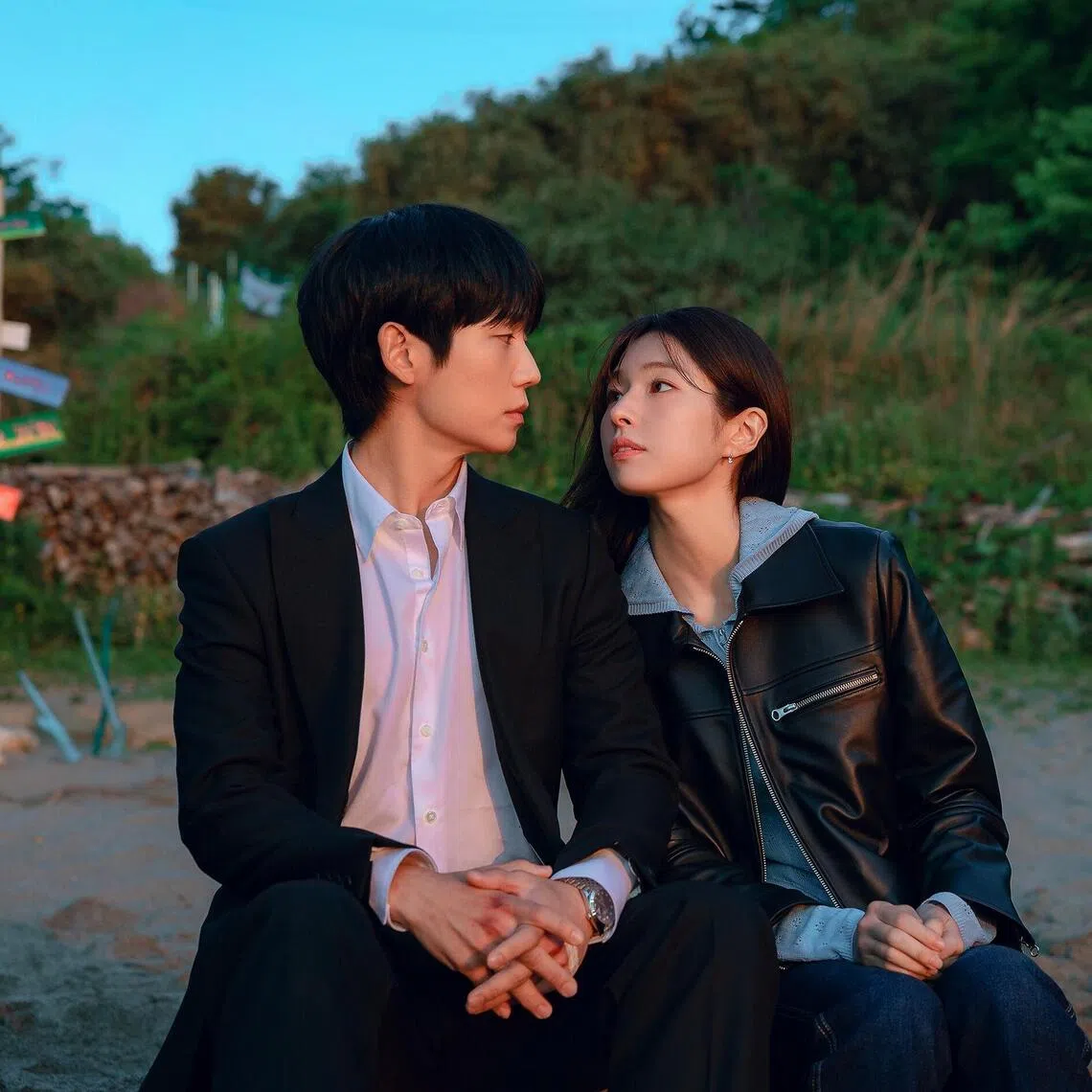 Actress Ahn Ha-young (right) stars in the popular Netflix romantic comedy Our Sticky Love, alongside Jung Hae-in (left).