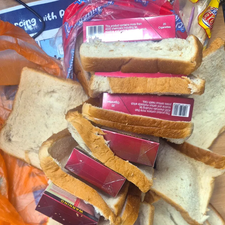 In photos of the incident ICA shared on Facebook, packets of the contraband are seen stacked between slices of bread.