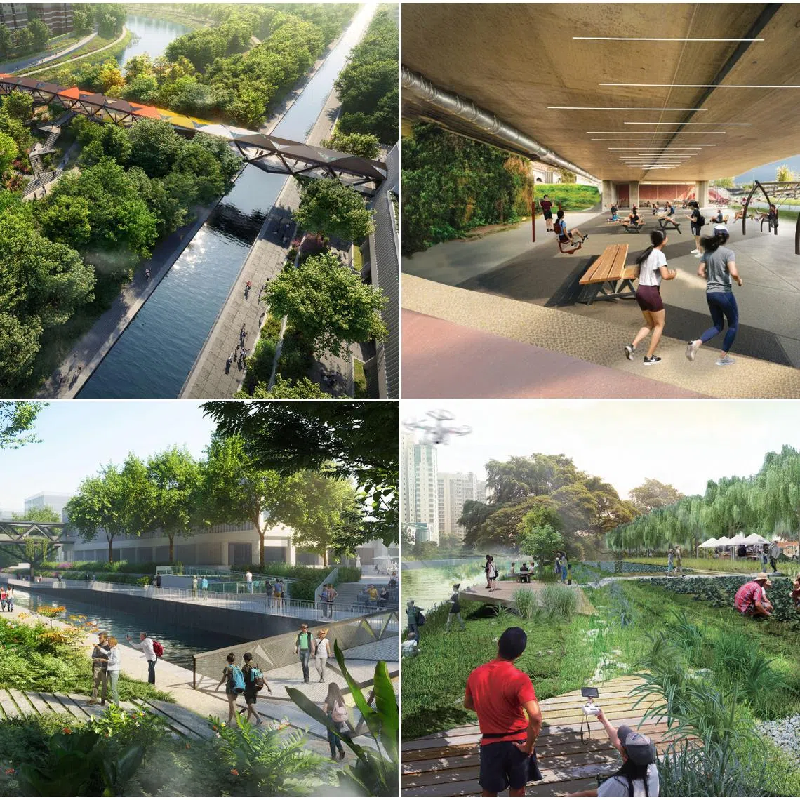 Each community node along the corridor is a space for the public to gather and participate in activities. 