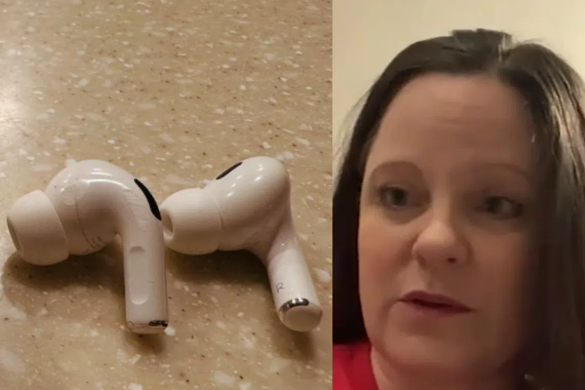 Ms Alisabeth Hayden, from Seattle, says her AirPods were her "lifeline" to her husband.