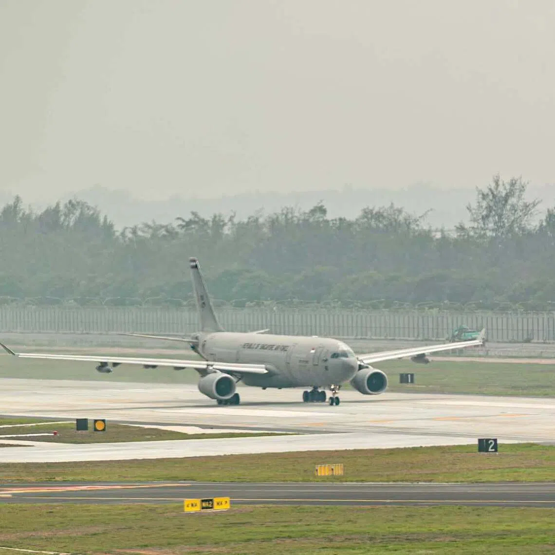 The RSAF’s A330 Multi-Role Tanker Transport ready to depart from Runway 03/21.