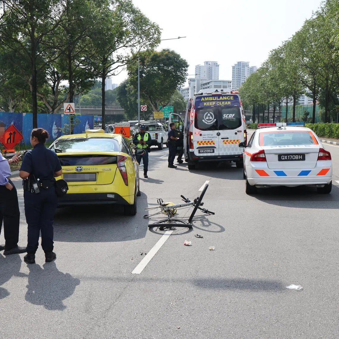 Police said that the 56-year-old cyclist was taken conscious to the hospital.
