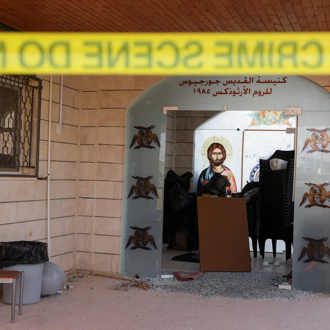 A photo of the grounds of St George’s Greek Orthodox Church in the village of Hamoud, Karak, Jordan, taken on Oct 24.