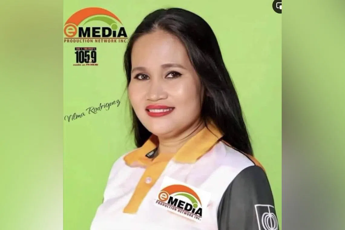 Ms Maria Vilma Rodriguez was shot three times by a lone suspect in a store near her home in Zamboanga City. 