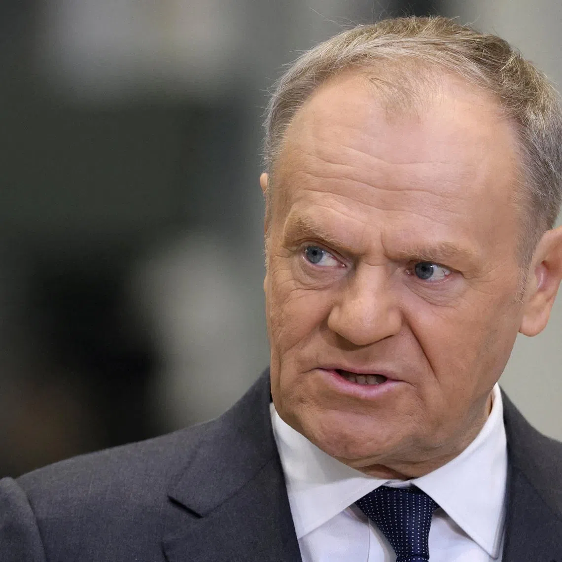 FILE PHOTO: Poland's Prime Minister Donald Tusk holds a press conference during a signing event for the delivery of anti-aircraft systems capable of countering unmanned aerial vehicles in Kobylka, Poland, January 30, 2026. REUTERS/Kuba Stezycki/File Photo