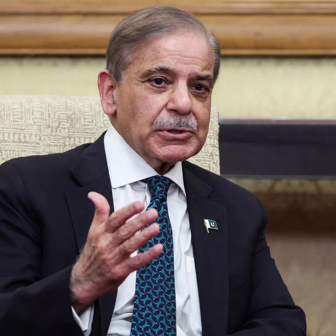 Pakistan's Prime Minister Shehbaz Sharif meets with Russian President Vladimir Putin (not pictured) at Diaoyutai State Guesthouse in Beijing, China, September 2, 2025. REUTERS/Maxim Shemetov/Pool/File Photo