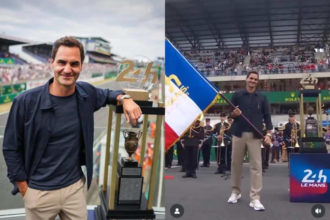 Retired 20-time grand slam winner Roger Federer waved the flag to release the field for the 24-hour Le Mans race.
