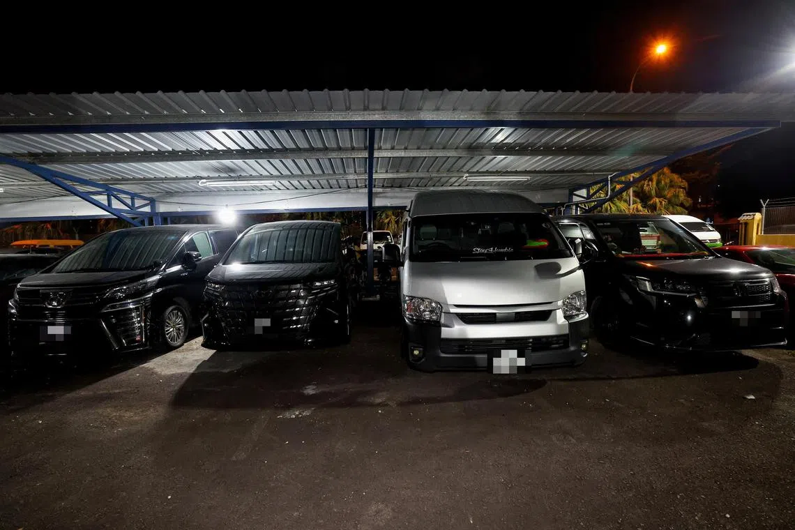 The vehicles were found to be offering e-hailing services without permits, and did not possess registrations for public service vehicles or Malaysian road tax.