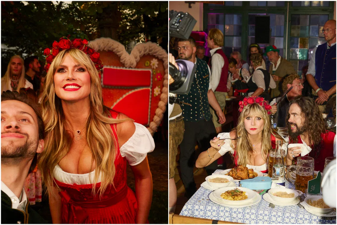 Heidi Klum in a traditional German dirndl, at her party at Hofbrauhaus Munchen, one of Munich’s oldest breweries, on Sept 18.