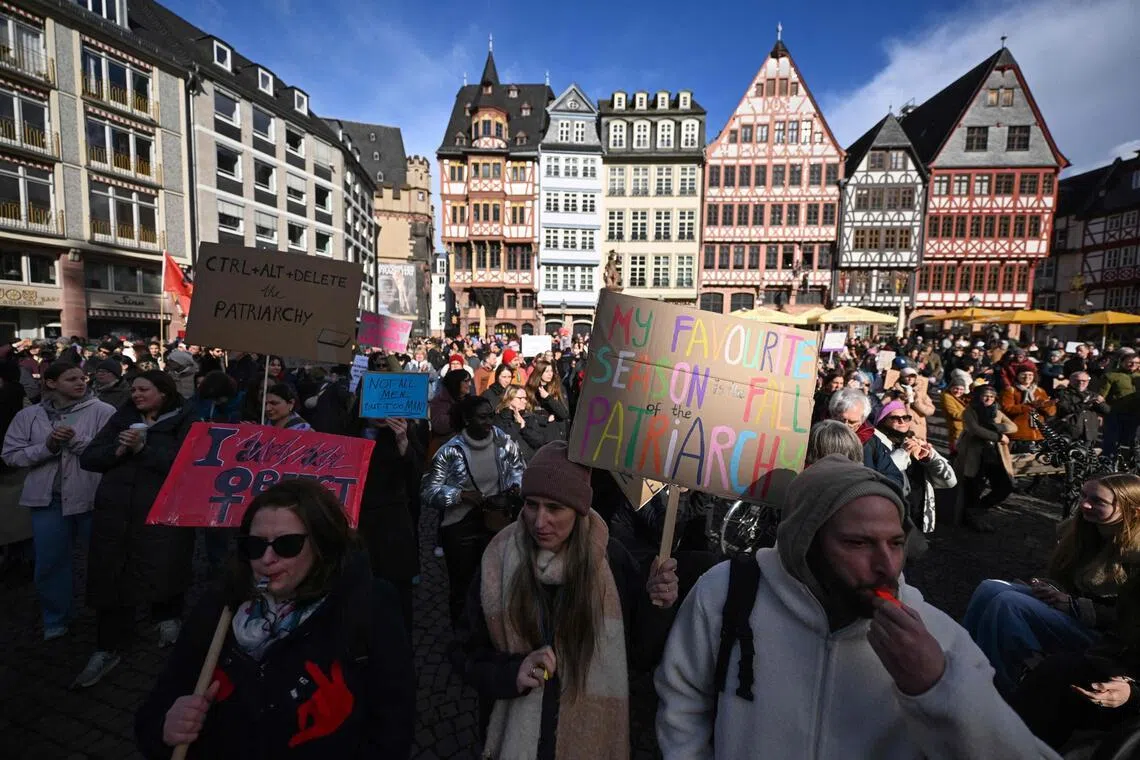 Key organisers of the demonstrations said there are "glaring gaps" in legal protections for women online. 