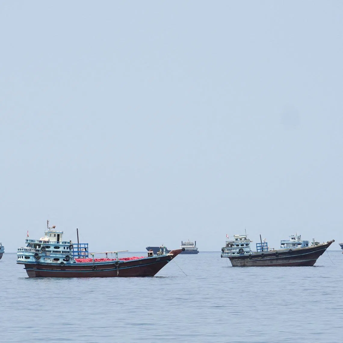 Ships and boats in the Strait of Hormuz, Musandam, Oman, April 24, 2026. REUTERS