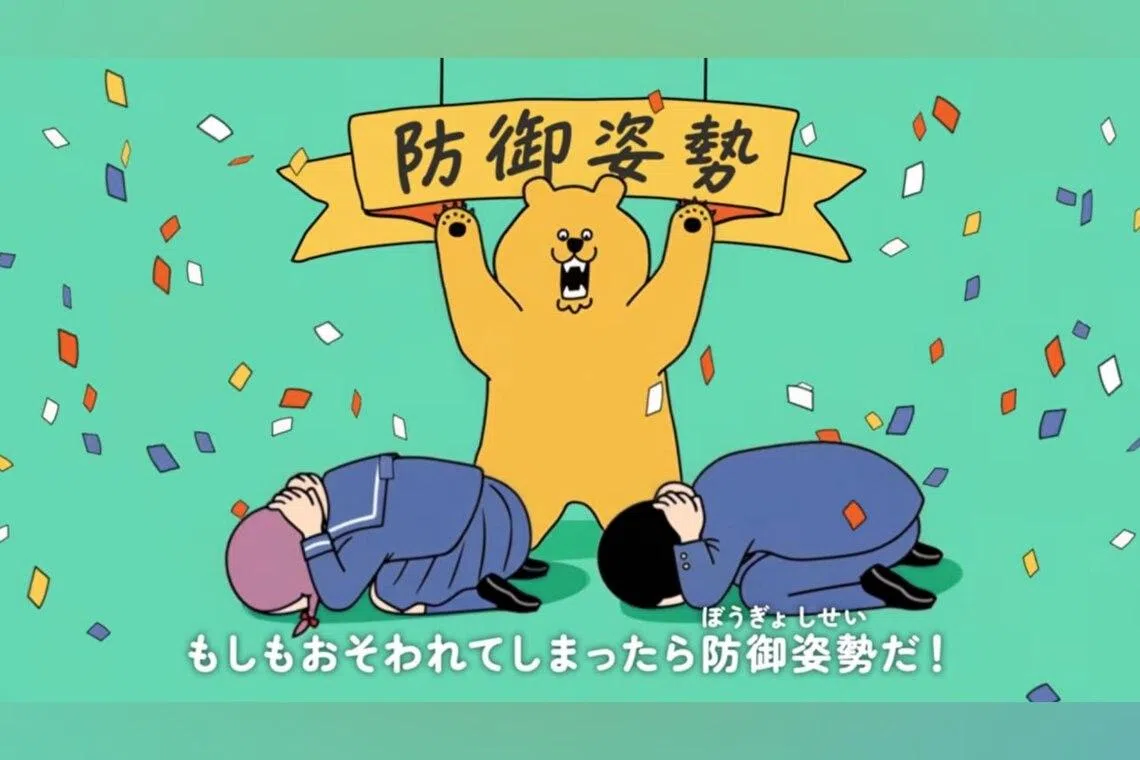 The bear advisory anime video outlines precautions to avoid being harmed by bears.