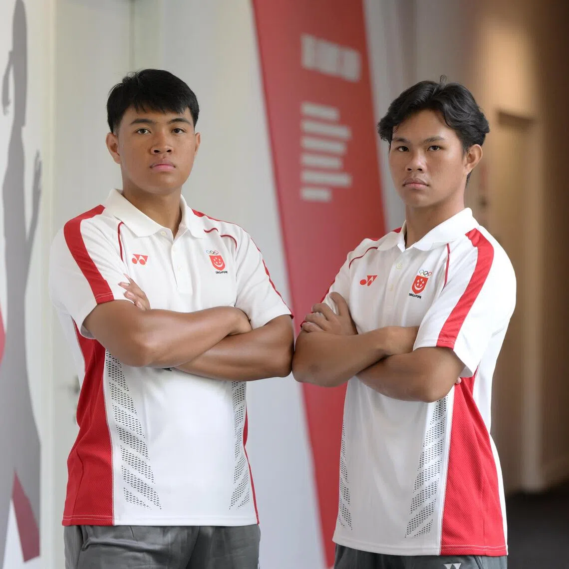 (From left) National softball players Mohammad
Huzaifie Mohammad Noorham and Mohammad Huzaifah Mohammad Noorham.