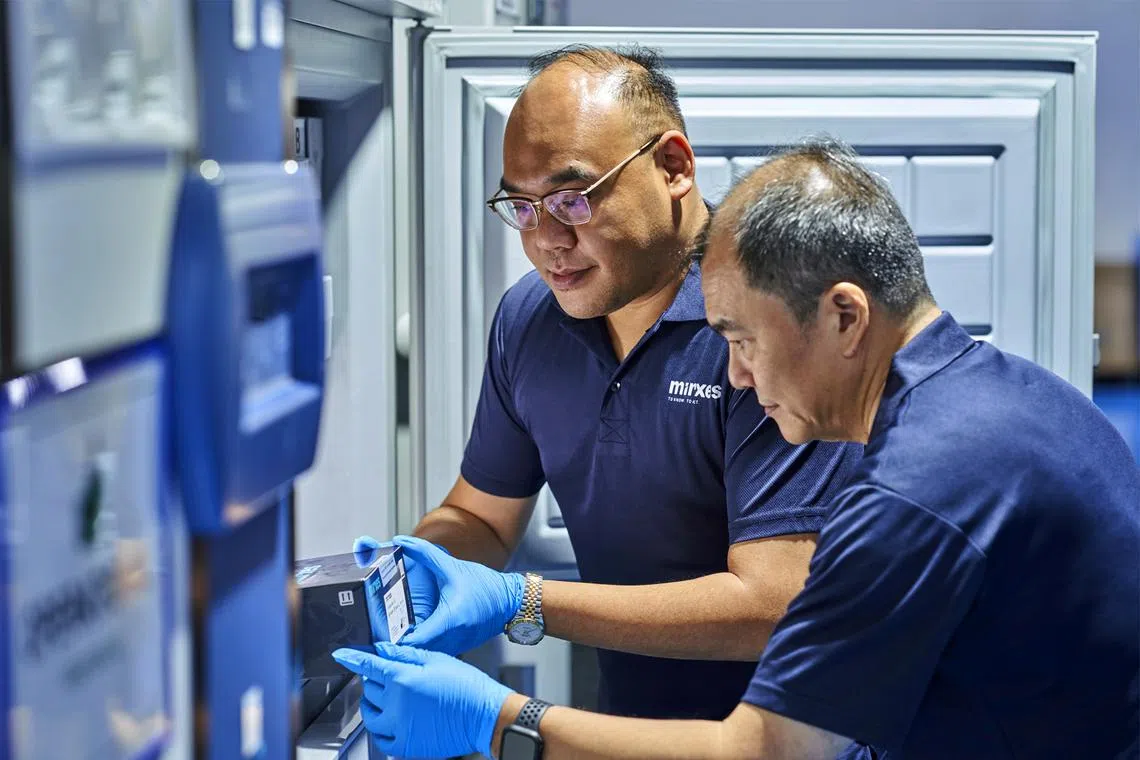 Mirxes' senior vice president of operations, Jeremiah Decosta with GASTROClear test kits in temperature-controlled storage