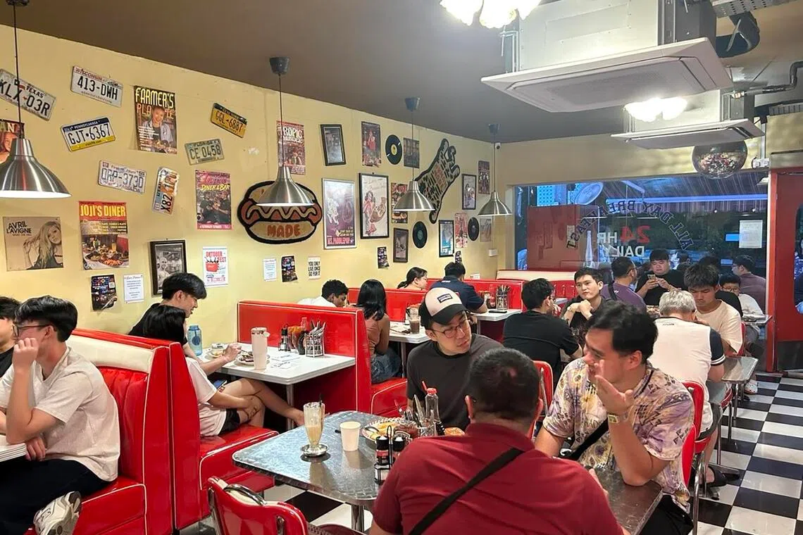 Joji’s Diner in Serangoon sometimes draws a crowd, even after midnight.