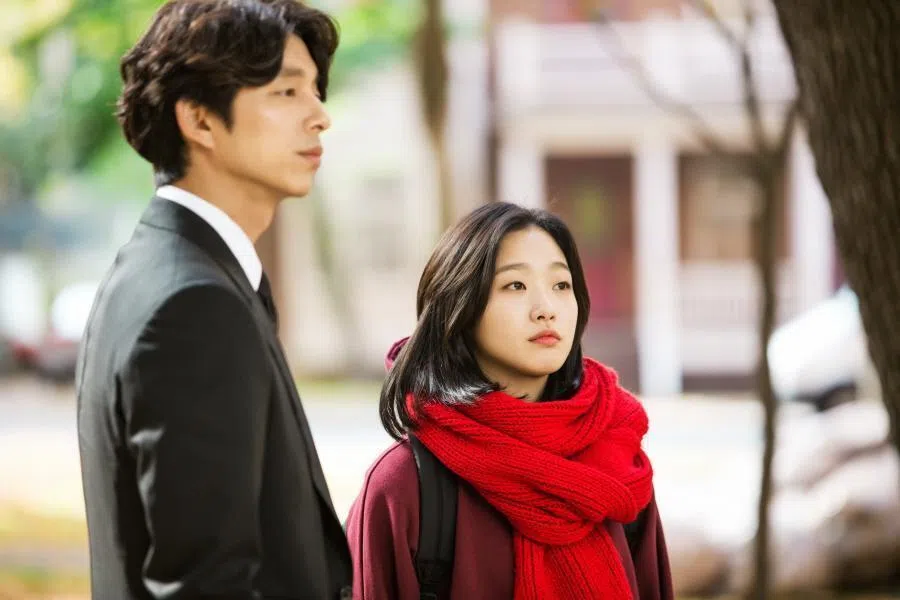Goblin starred Gong Yoo (left) and  Kim Go-eun
