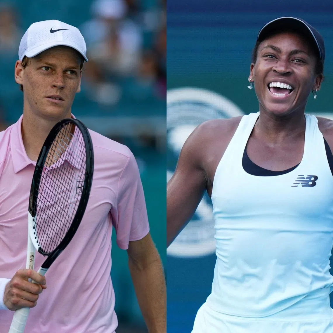World No. 2 Jannik SInner (left) and fourth seed Coco Gauff dominated their opponents to move on in Miami on March 26.