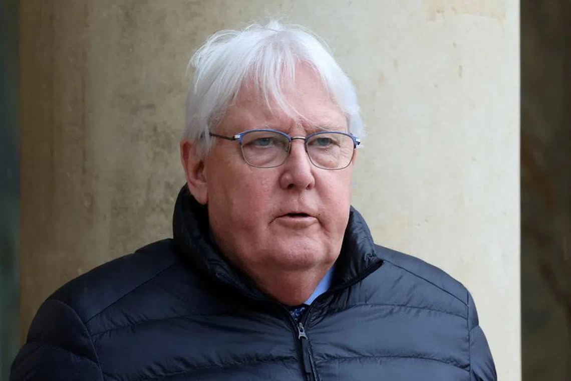 United Nations Under-Secretary-General for Humanitarian Affairs and Emergency Relief Coordinator, Martin Griffiths leaves after an international humanitarian conference for the people of Gaza at the Elysee Palace in Paris, France, November 9, 2023. REUTERS/Claudia Greco