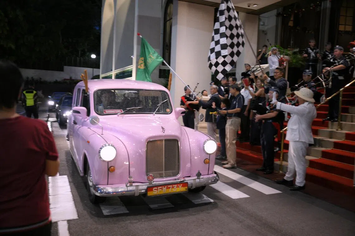 A 1980 Austin FX4 at the flag-off of the 2025 Christmas Light Up drive by the Malaysia and Singapore Vintage Car Register on Nov 11. 