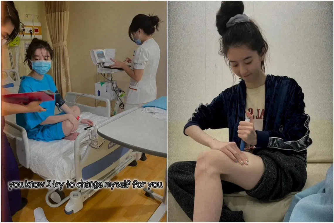 Eleanor Lee is also seen learning from medical staff how to administer a subcutaneous injection to her thigh and later doing it by herself.