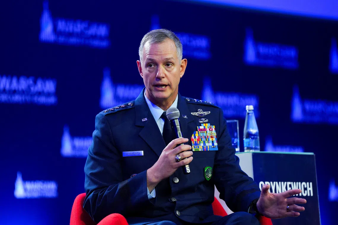 NATO's Supreme Allied Commander Europe Alexus Grynkewich speaks during the Warsaw Security Forum in Warsaw, Poland, October 12, 2026. REUTERS/Aleksandra Szmigiel
