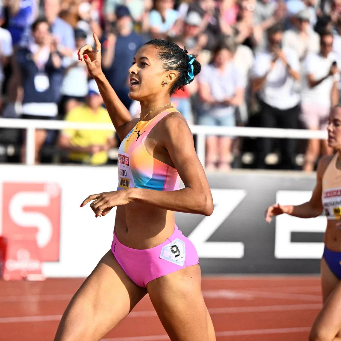 Athletics - Diamond League - Stockholm - Stockholm Olympic Stadium, Stockholm, Sweden - June 7, 2026 Switzerland's Audrey Werro celebrates after winning the women's 800m Christine Olsson/TT News Agency via REUTERS