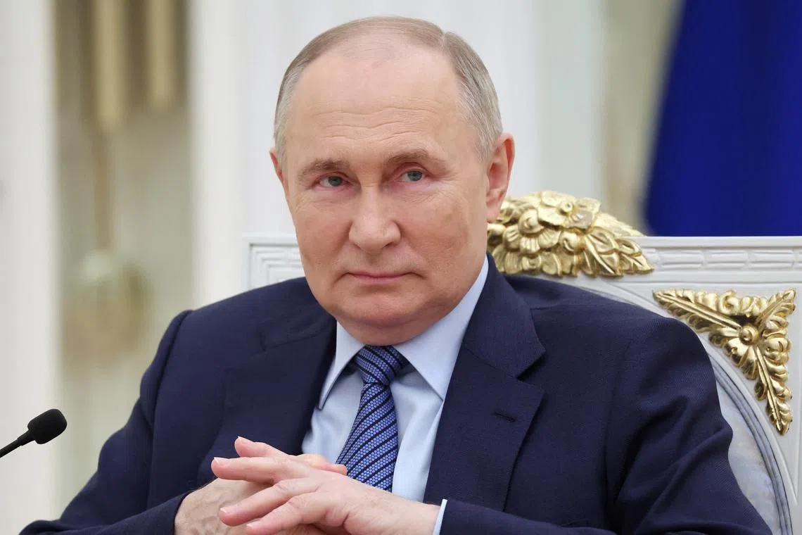 Putin attends a Kremlin meeting March 12, 2024. Sputnik/Sergei Savostyanov/Pool via REUTERS