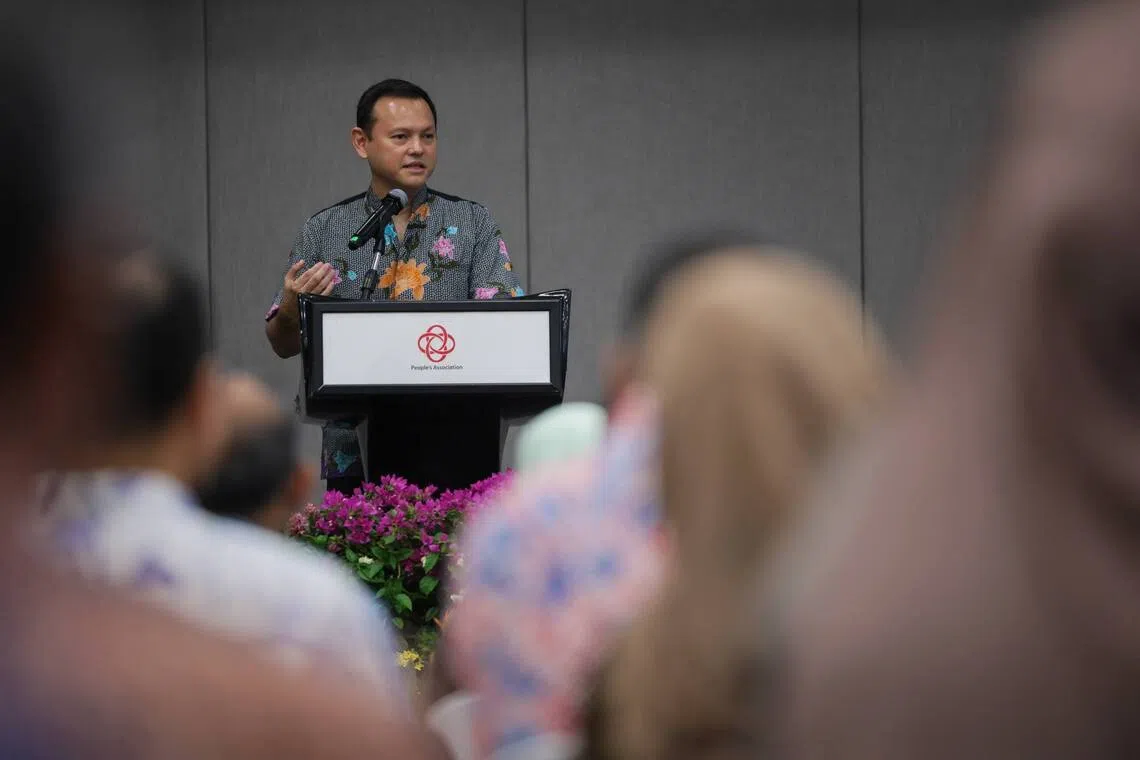 Acting Minister-in-charge of Muslim Affairs Zaqy Mohamad speaking at the launch of the M³+ Directory at Heartbeat@Bedok on Aug 30.