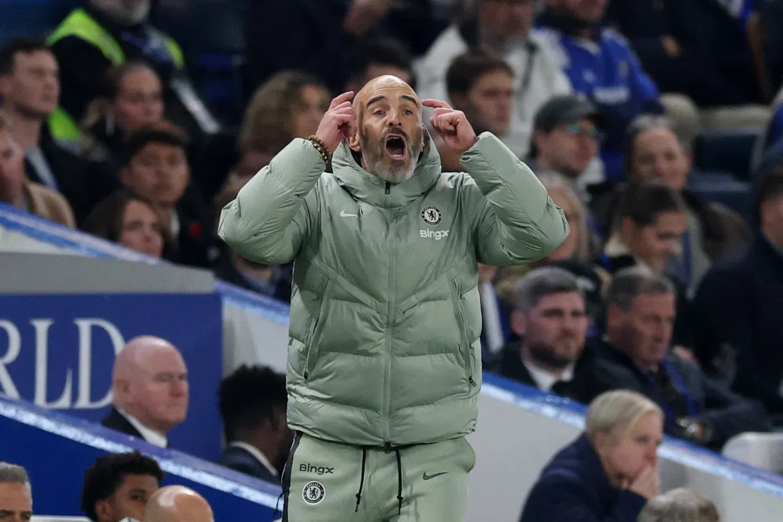 Soccer Football - Premier League - Chelsea v Wolverhampton Wanderers - Stamford Bridge, London, Britain - November 8, 2025 Chelsea manager Enzo Maresca reacts Action Images via Reuters/Paul Childs