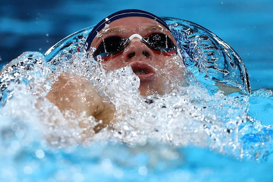 Paris 2024 Olympics - Swimming - Men's 200m Individual Medley - Heats - Paris La Defense Arena, Nanterre, France - August 01, 2024.  Leon Marchand of France in action. REUTERS/Ueslei Marcelino