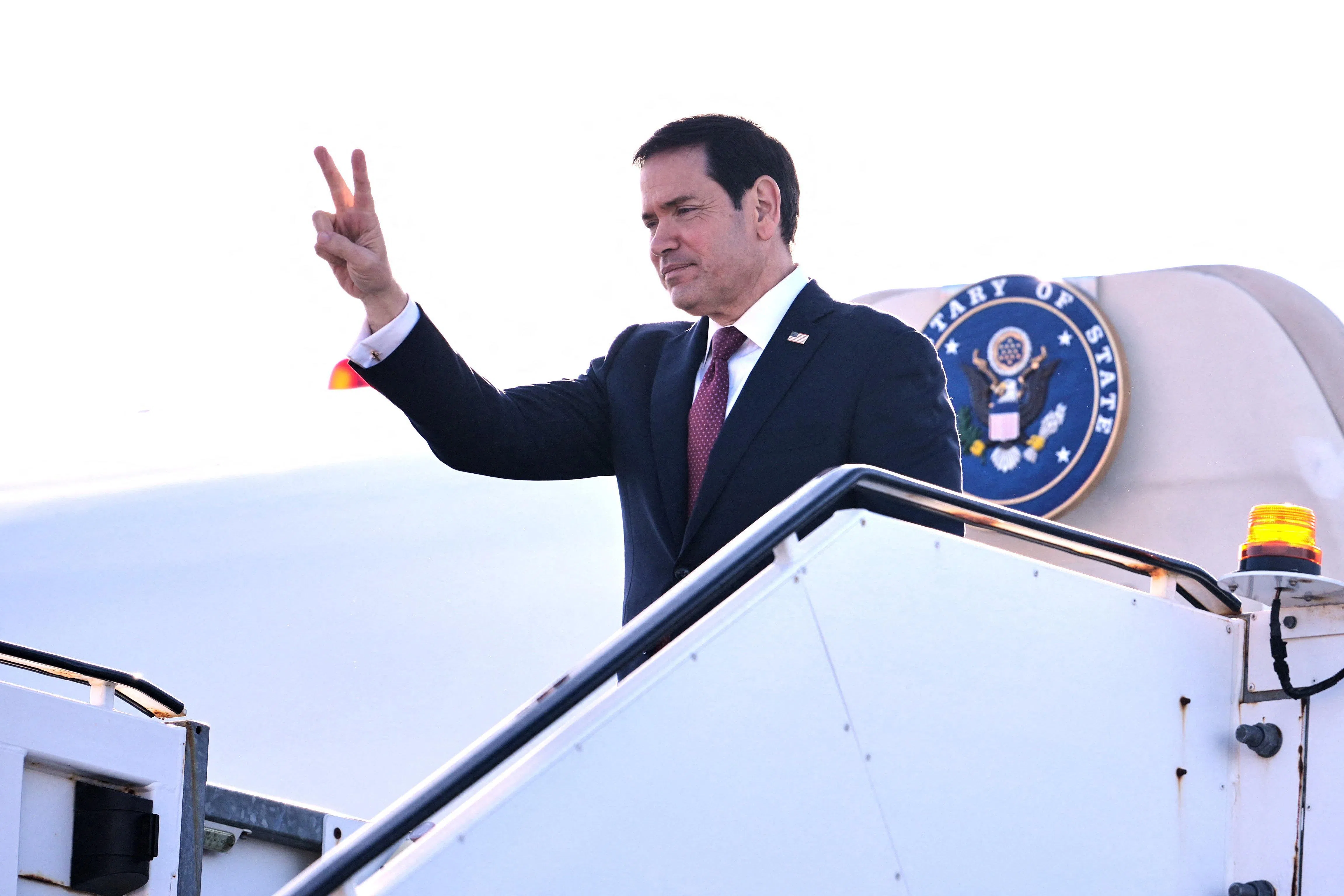 US Secretary of State Marco Rubio bidding farewell in Iceland on Oct 6, as he heads to Greece.