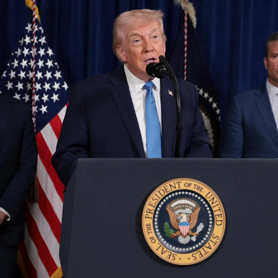 US President Donald Trump gave little sense of how far he was willing to go to gain control of Venezuela.