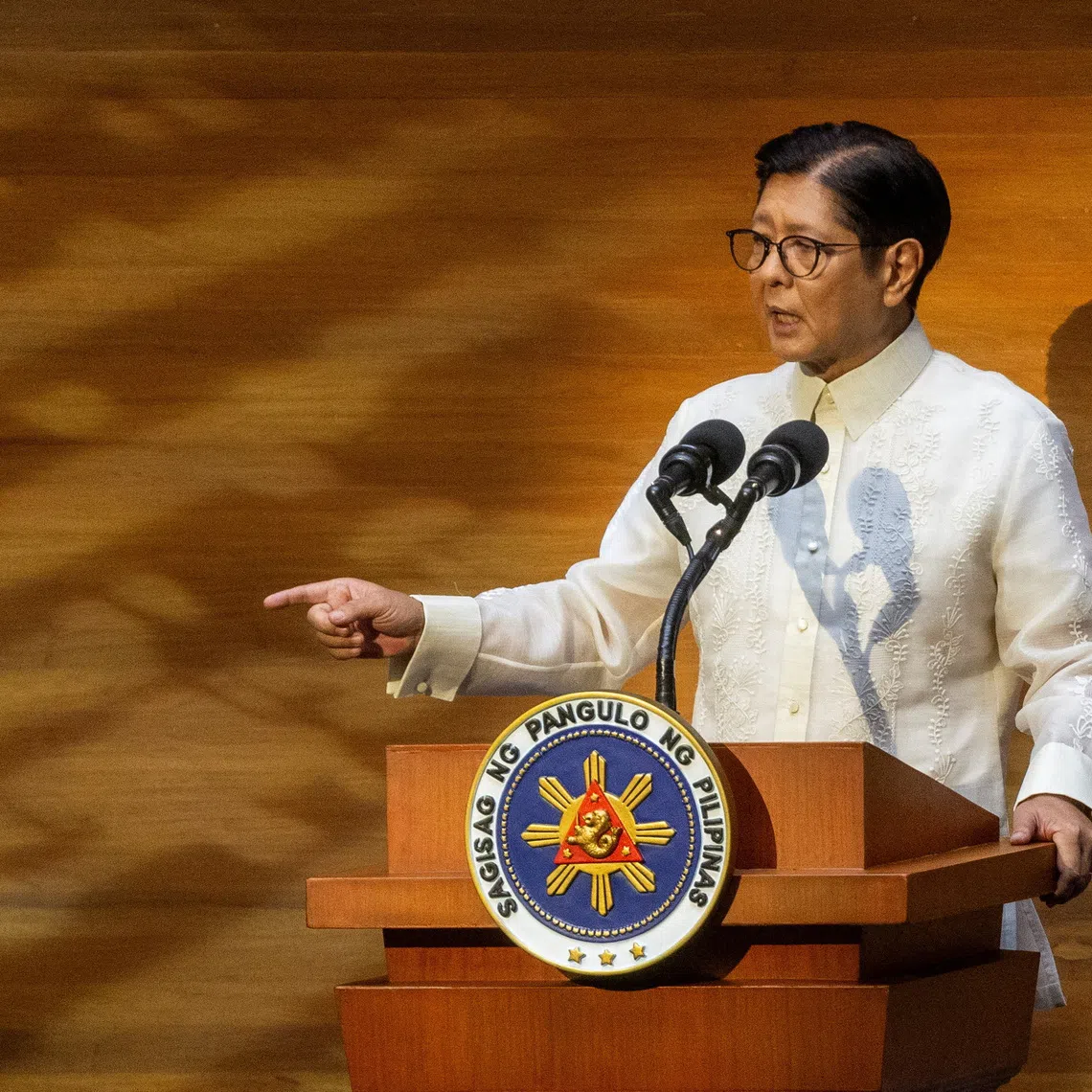 Philippine President Ferdinand Marcos Jr delivers his fifth State of the Nation Address (SONA), at the House of Representatives, in Quezon City, Metro Manila, Philippines, July 27, 2026. REUTERS/Lisa Marie David