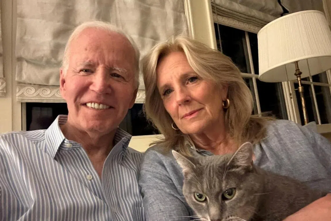 Former U.S. President Joe Biden and former First Lady Jill Biden pose for a selfie photo, in this handout social media picture released May 19, 2025. Joe Biden via X/Handout via REUTERS THIS IMAGE HAS BEEN SUPPLIED BY A THIRD PARTY TPX IMAGES OF THE DAY