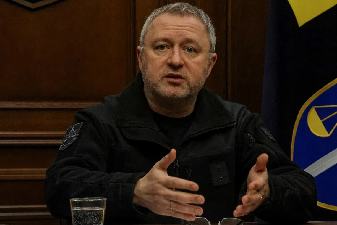 Ukrainian Prosecutor General Andriy Kostin attends a news briefing, amid Russia's invasion of Ukraine, in Kyiv, Ukraine February 16, 2024. REUTERS/Taras Garanich/File Photo
