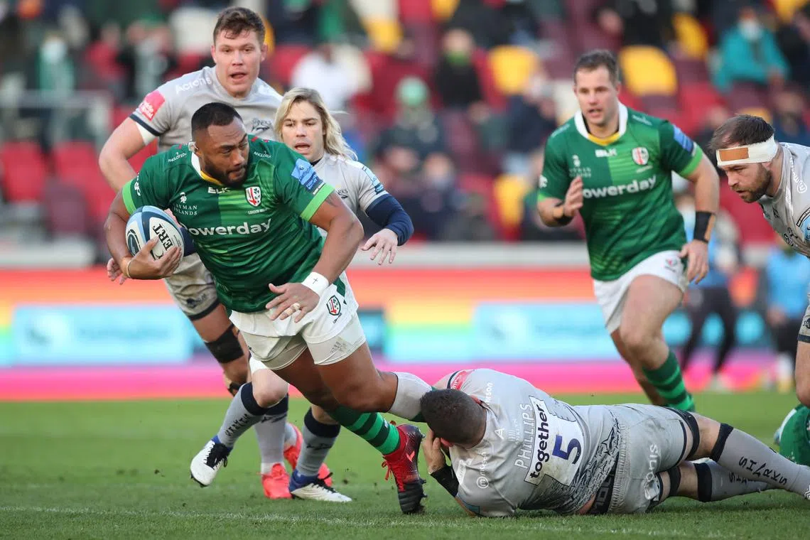 FILE PHOTO: Rugby Union - Premiership - London Irish v Sale Sharks - Brentford Community Stadium, London, Britain - December 6, 2020 London Irish's Sekope Kepu in action with Sale Sharks' James Phillips Action Images/Peter Cziborra/File Photo