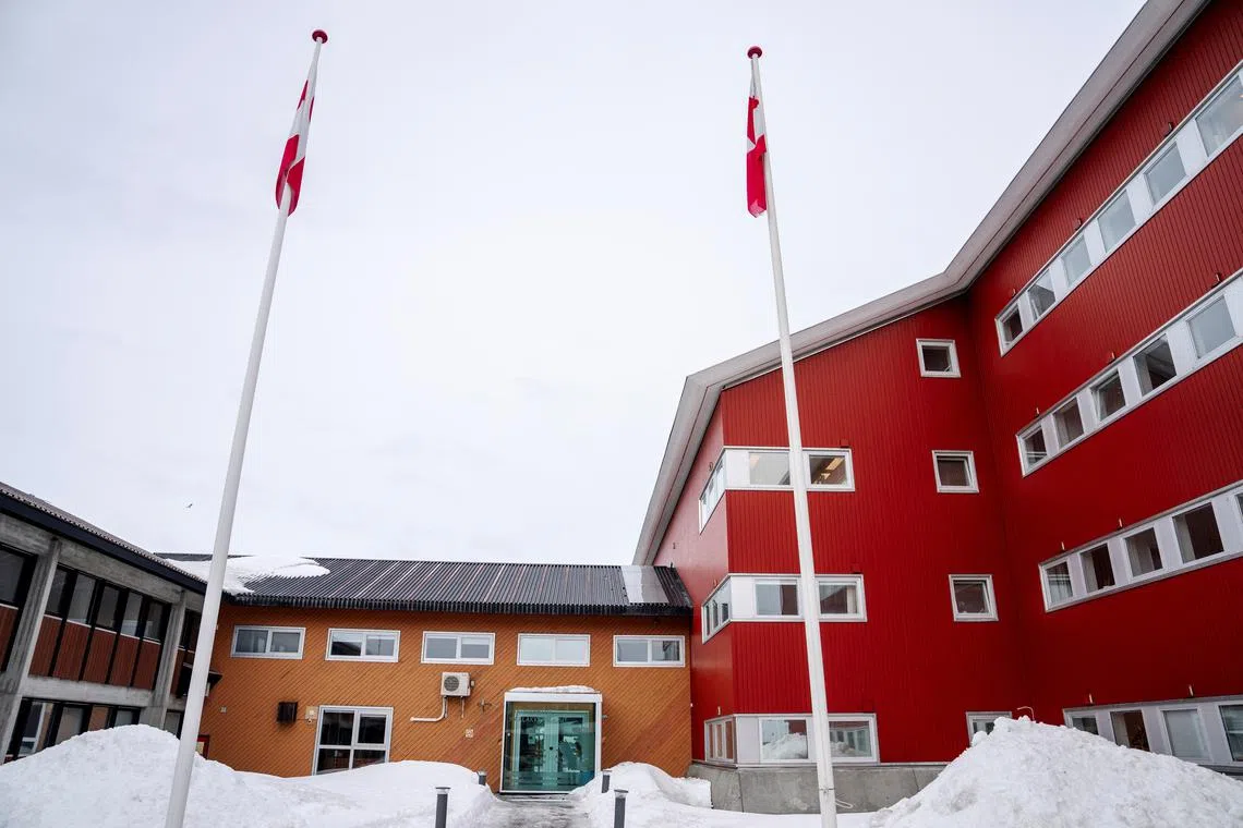 FILE PHOTO: A view of Greenland's parliament Inatsisartut in Nuuk, Greenland March 12, 2025. Ritzau Scanpix/Mads Claus Rasmussen via REUTERS/File Photo