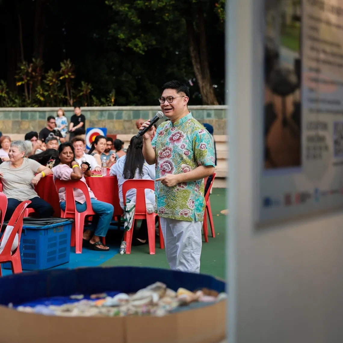 Tanjong Pagar GRC MP Foo Cexiang at the Spottiswoode Park at the amphitheatre on July 11.