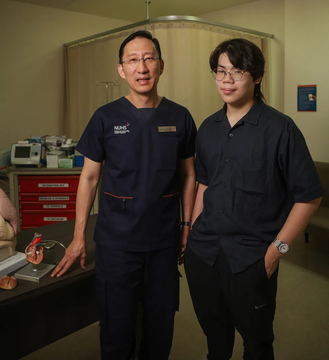 Coeus Lee is under the care of Adjunct Associate Professor Swee Chong Seow (left), a senior consultant with the National University Heart Centre.